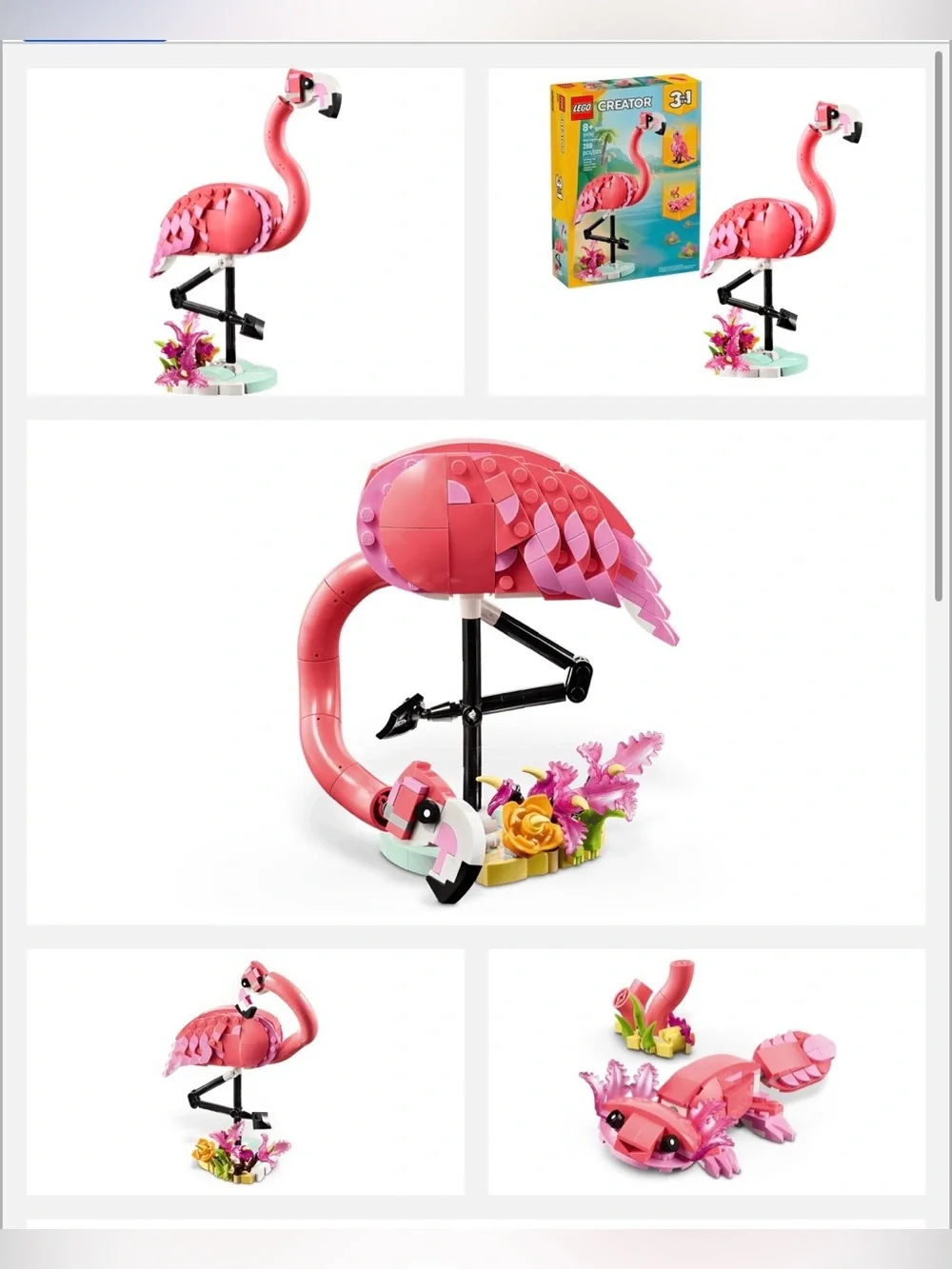 Lego Pink Flamingo 3 in 1 Creator Building Set